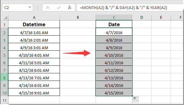 excel timezone in date